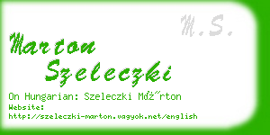 marton szeleczki business card